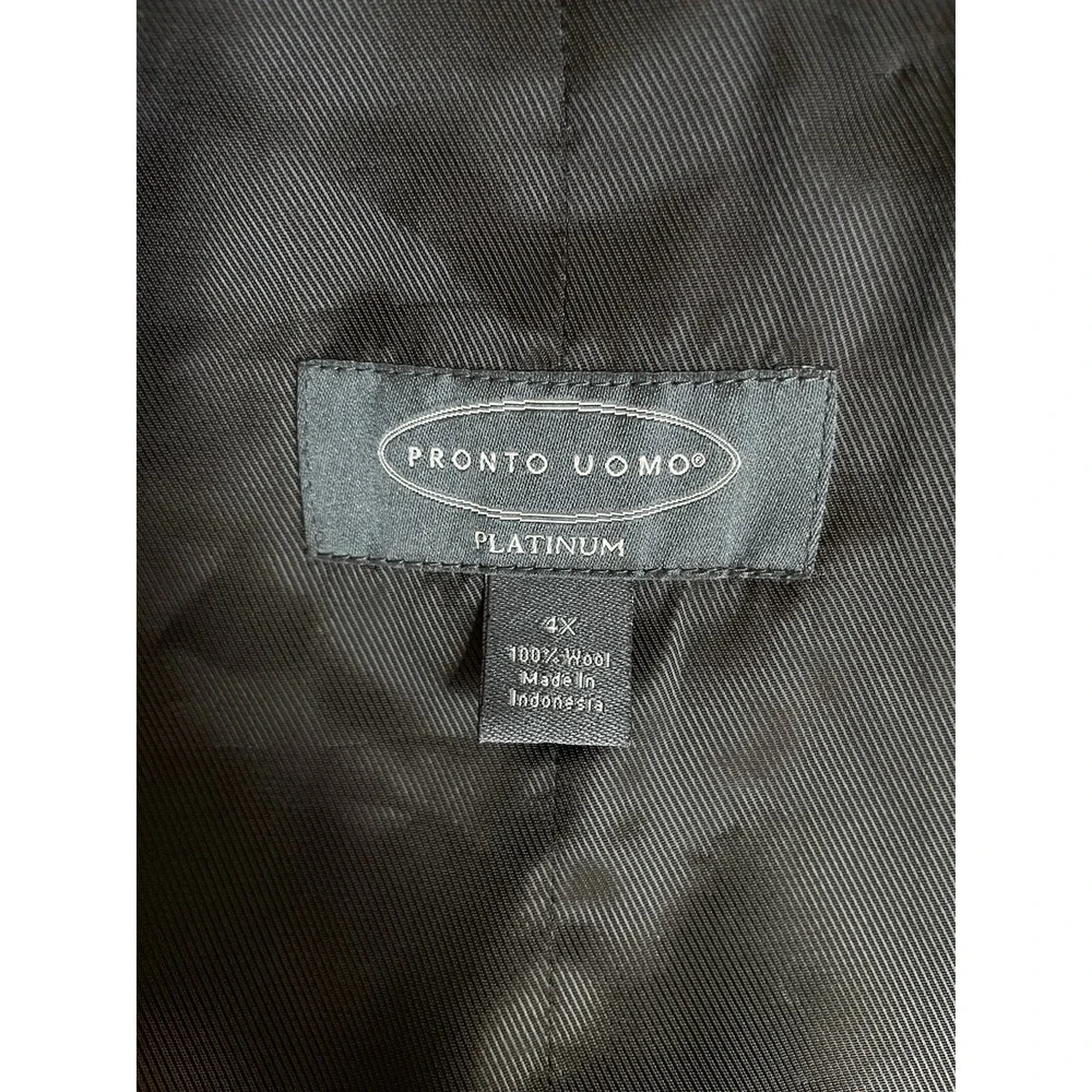 Pronto Uomo Platinum Black 100% Wool Suit Vest Formal Waistcoat Sz 4XL READ